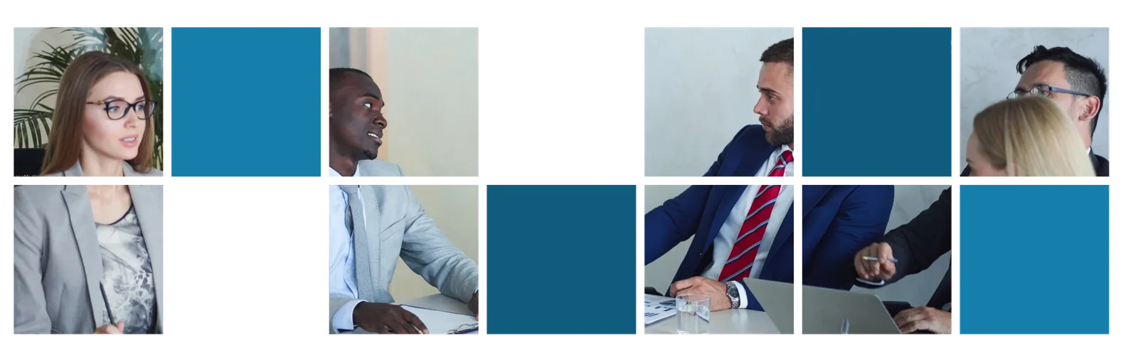 CEO board of directors meeting in conference room: multi ethnic group of business people discussing corporate issues, African-American men among them